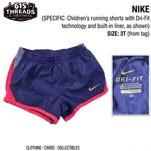 Nike Dri-Fit Toddler Girls Running Shorts Purple Pink Built-in Liner Size 3T